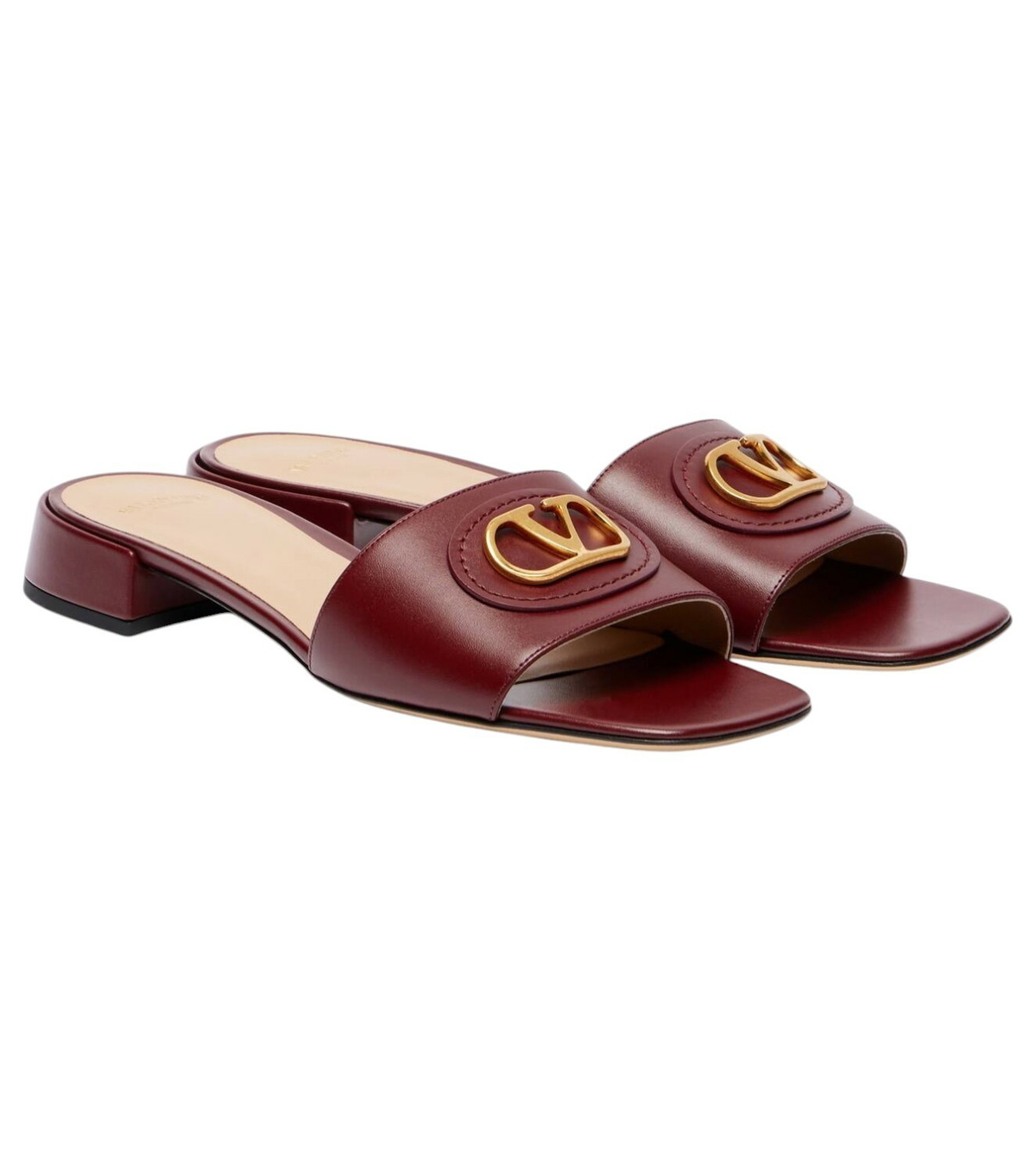 サンダル・ミュール VALENTINO GARAVANI Caramel Fabric Rockstud Sandals Valentino Garavani Caramel Fabric Rockstud Sandals Valentino
