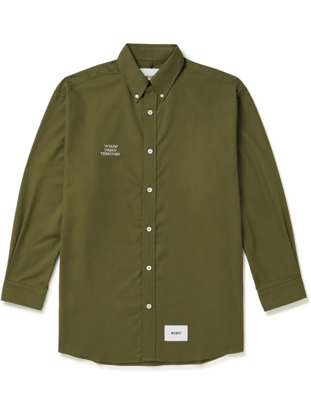 Photo: WTAPS - Button-Down Collar Embroidered Cotton Oxford Shirt - Green