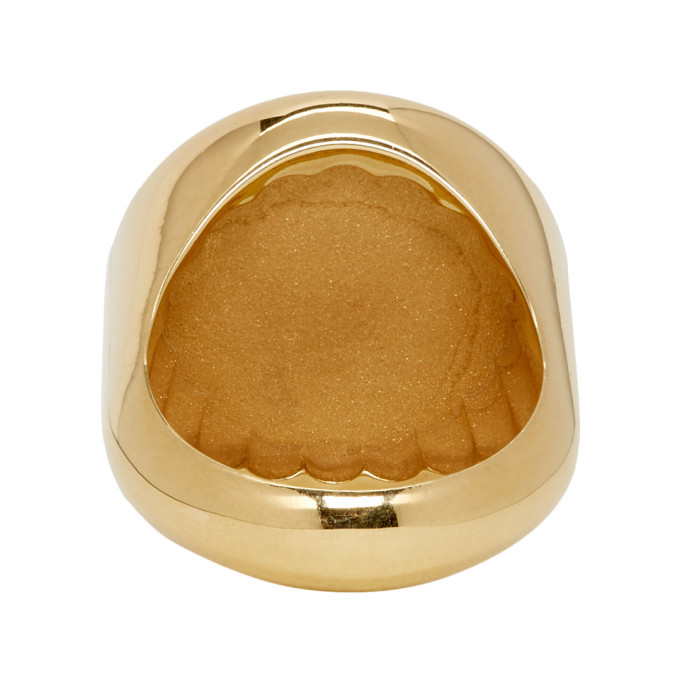 Maria Stern Gold Mirror Signet Ring Maria Black