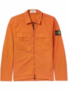 Stone Island - Logo-Appliquéd Cotton-Blend Twill Overshirt - Orange