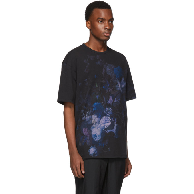 Lad Musician Black Big Flower T-Shirt