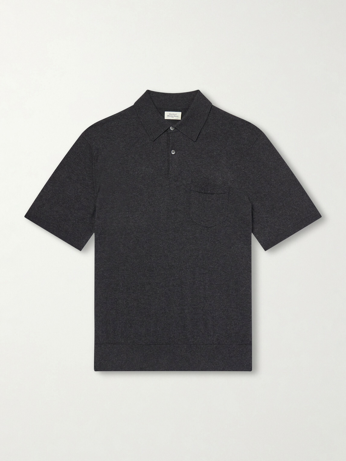Hartford - Cotton and Cashmere-Blend Polo Shirt - Gray