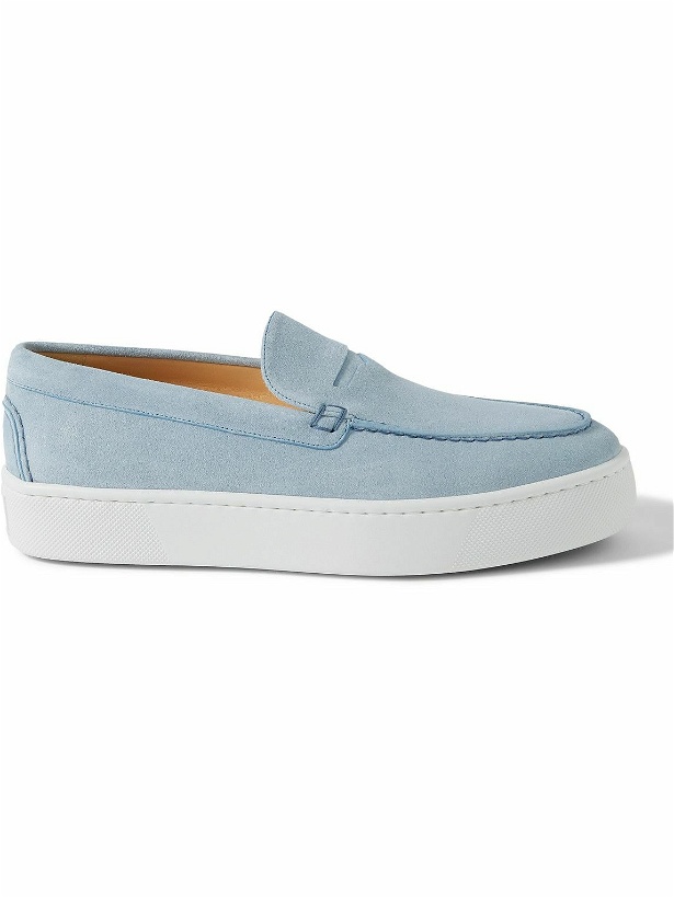 Photo: Christian Louboutin - Paqueboat Suede Boat Shoes - Blue