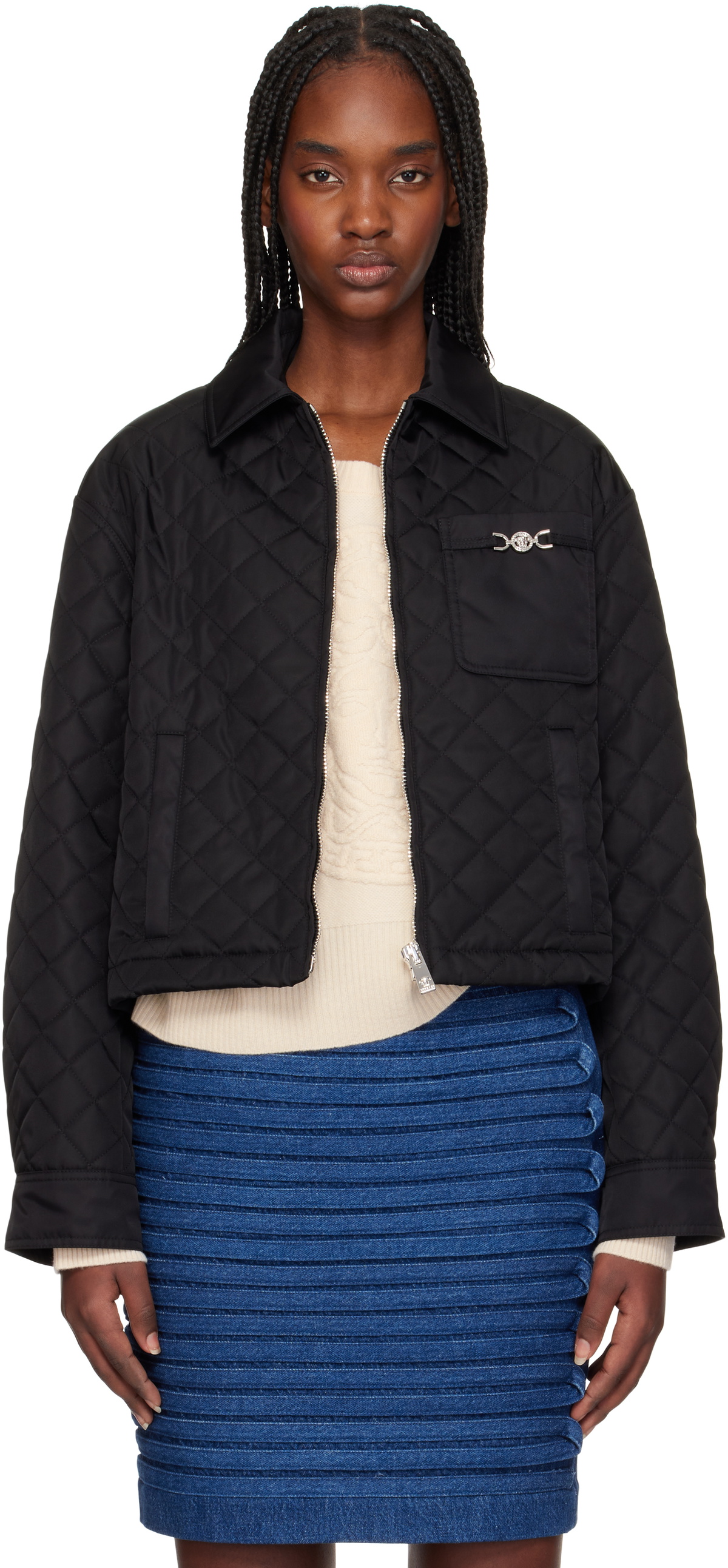 Versace Black Quilted Jacket