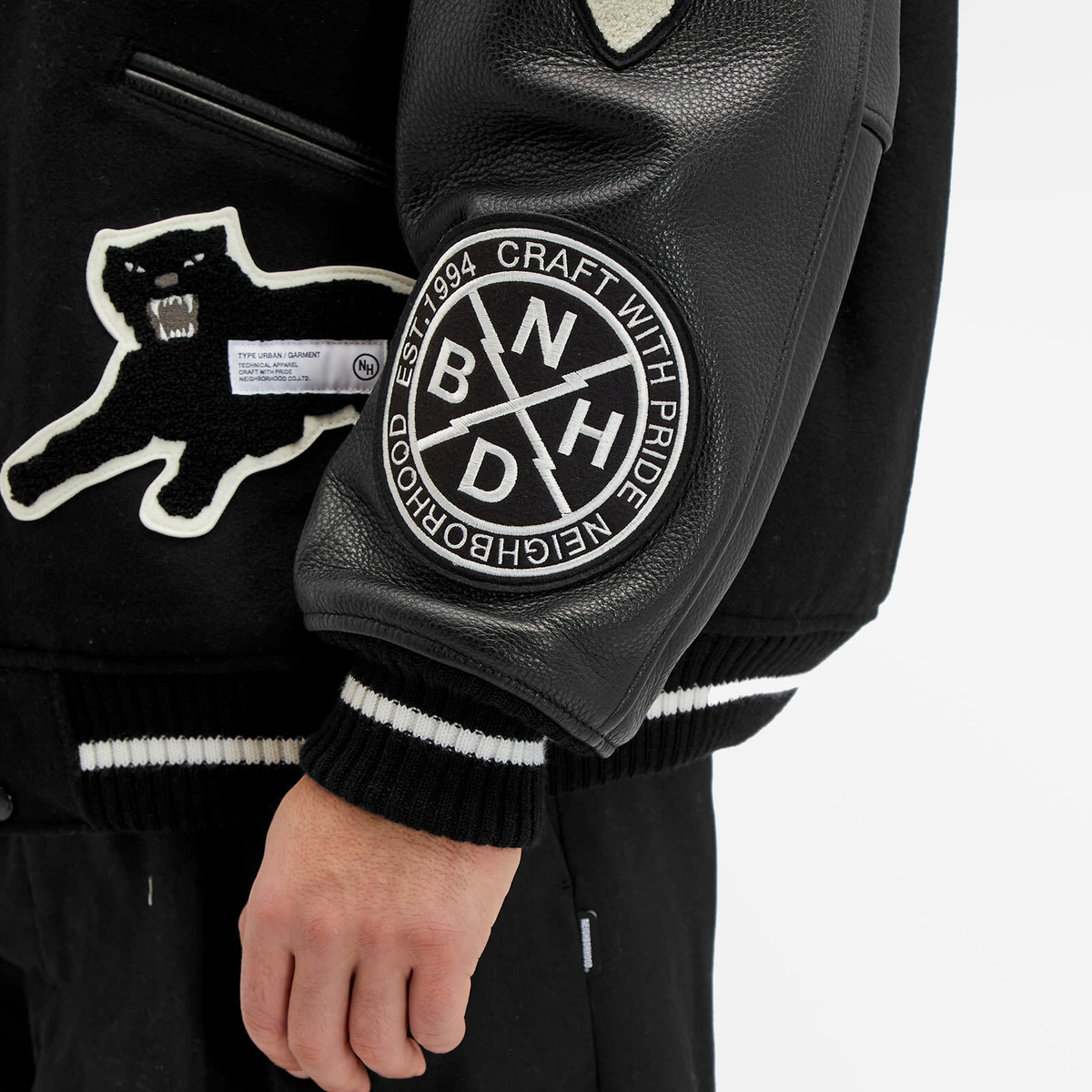 Neighborhood Men's Stadium Wool Leather Varsity Jacket in