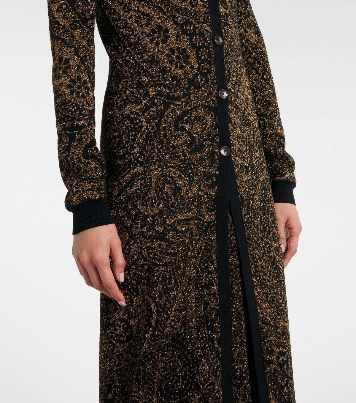 Etro Paisley wool-blend lamé cardigan