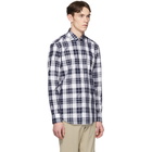 Boss White and Navy Check Jason Shirt