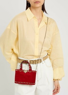 Valentino Rockstud Mini Suede Tote bag - Red - One Size