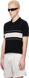Ernest W. Baker Black & Gray Striped Polo