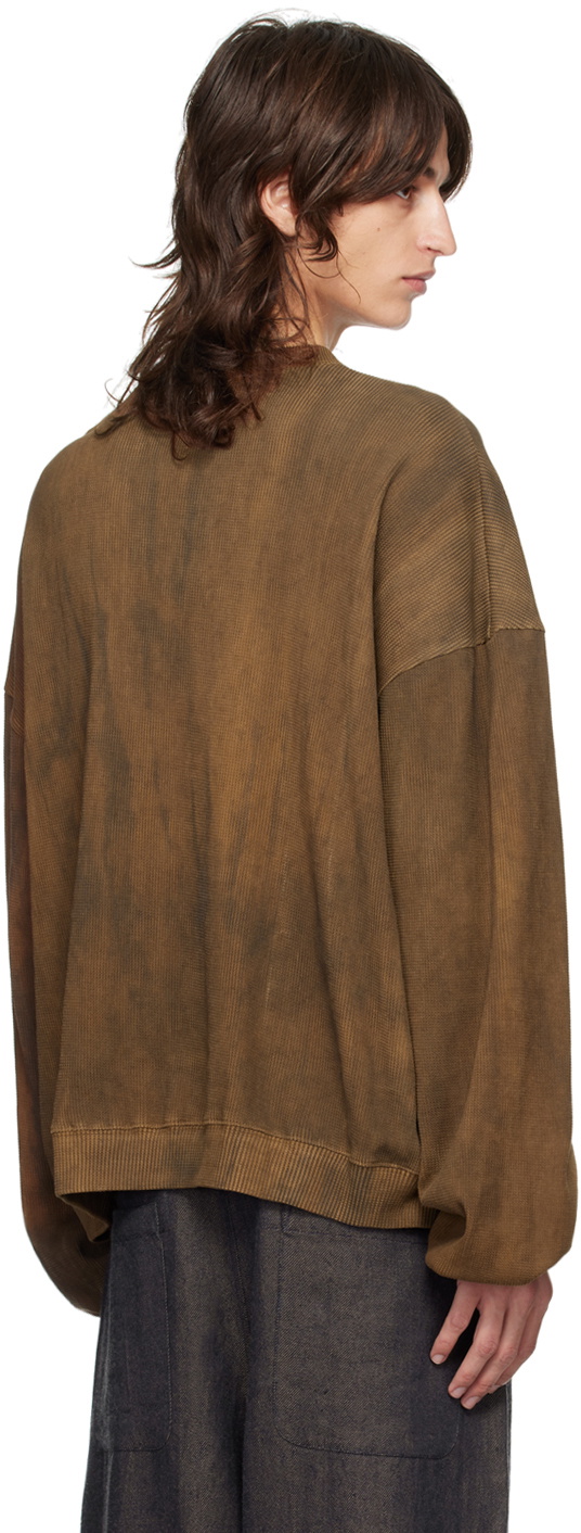 Aviva Jifei Xue Brown Boxy Crewneck Sweatshirt