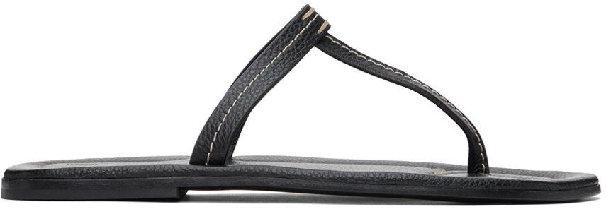 Leather thong sandals in black - Toteme