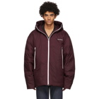 Acne Studios Burgundy Down Hooded Jacket