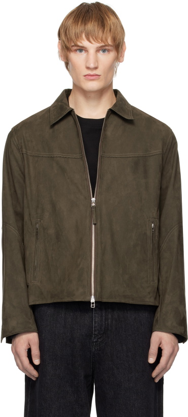 Photo: Youth Khaki Loose-Fit Faux-Suede Jacket