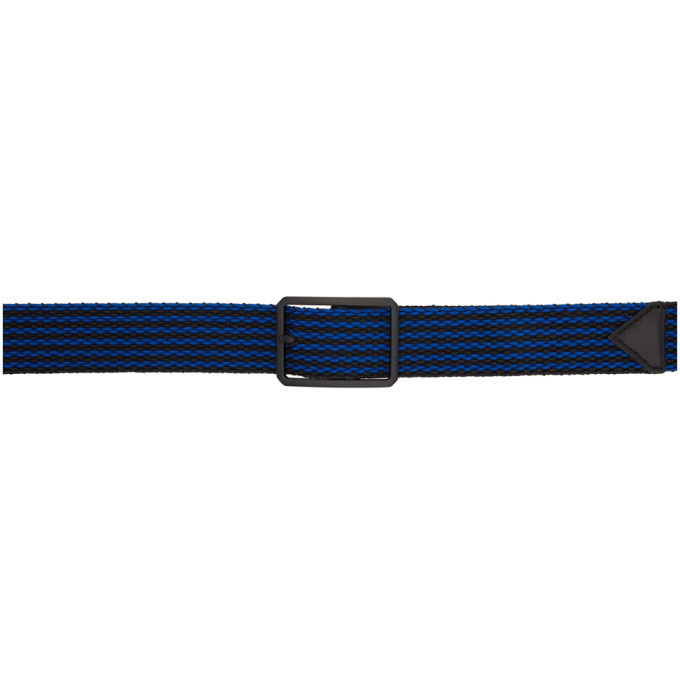 Photo: Bottega Veneta Black and Blue Woven Belt