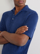 FEDELI - Mondial Cotton-Terry Polo Shirt - Blue
