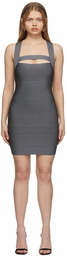 Herve Leger Grey Strappy Cross Back Icon Dress