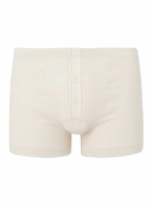 Hemen Biarritz - Albar Ribbed Organic Stretch-Cotton Boxer Briefs - Gray