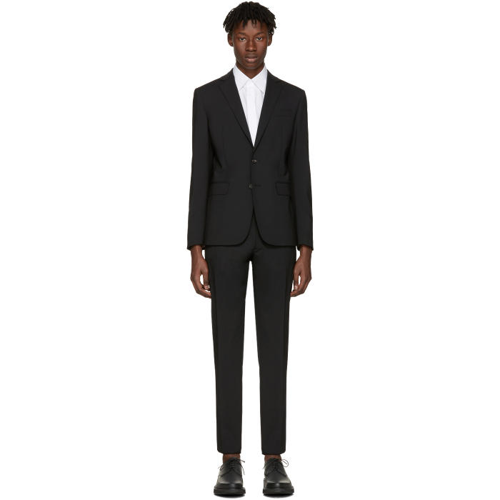 Dsquared2 Black Wool Paris Suit Dsquared2