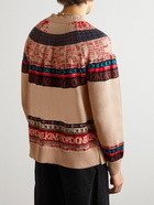 Sacai - Eric Haze Fair Isle Cotton-Jacquard Sweater - Pink