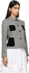 Comme des Garçons Girl Black & White Wool Gingham Check Jacket
