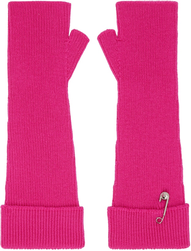 Photo: Versace Pink Safety Pin Gloves