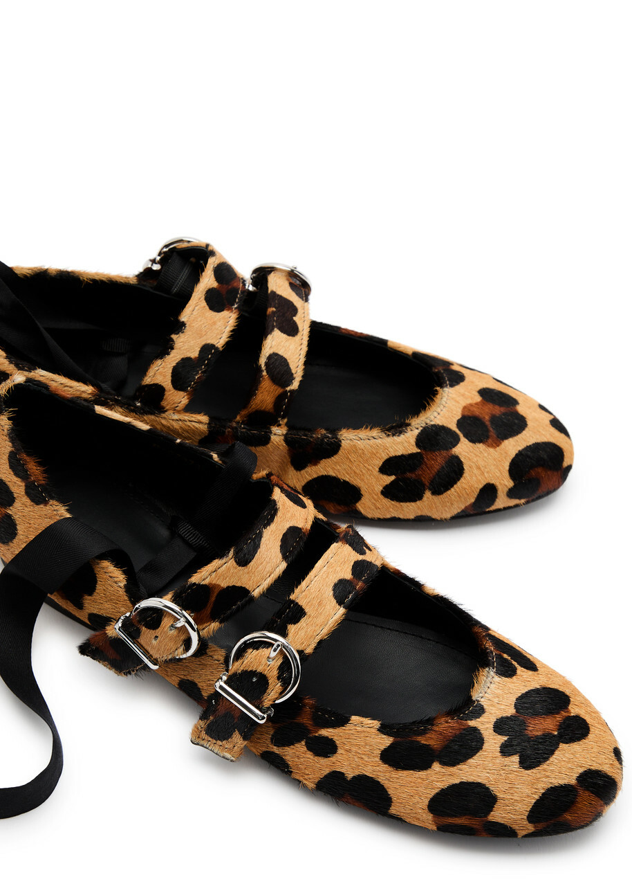 Alohas Thekla Leopard-print Calf-hair Ballet Flats