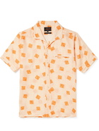 Beams Plus - Camp-Collar Printed Linen Shirt - Orange