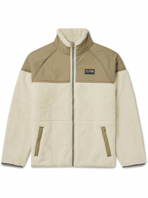 Photo: Faherty - Logo-Appliquéd Recycled-Fleece and Shell Zip-Up Jacket - Neutrals