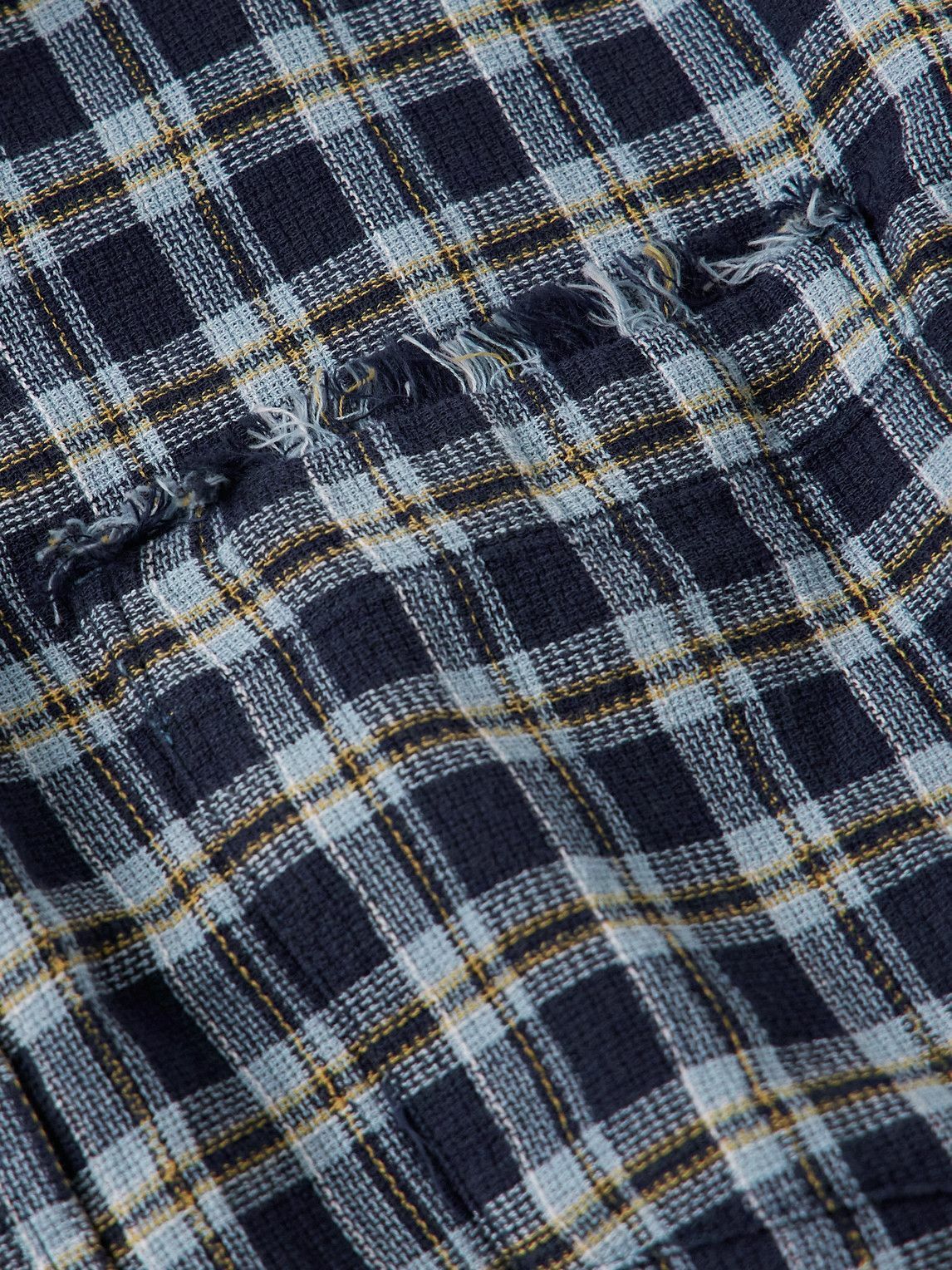 The Elder Statesman - Dune Checked Cotton Shirt - Blue