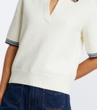Veronica Beard Quinelle knitted cotton-blend polo shirt