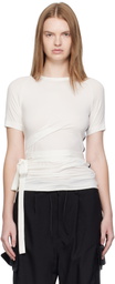 Y-3 White Tencel Short Sleeve T-shirt