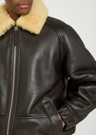 Jacquemus Le Bombardier Leather Bomber Jacket Dark Brown