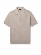 Brioni - Cotton, Silk and Cashmere-Blend Polo Shirt - Neutrals