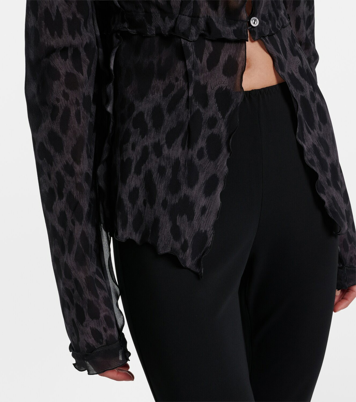Gucci Leopard-printed silk blouse