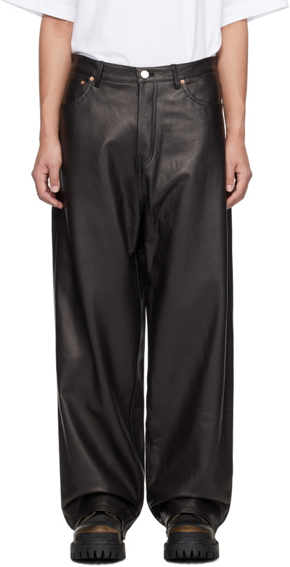 Photo: VETEMENTS Black Grained Leather Pants