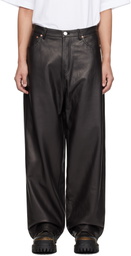 VETEMENTS Black Grained Leather Pants