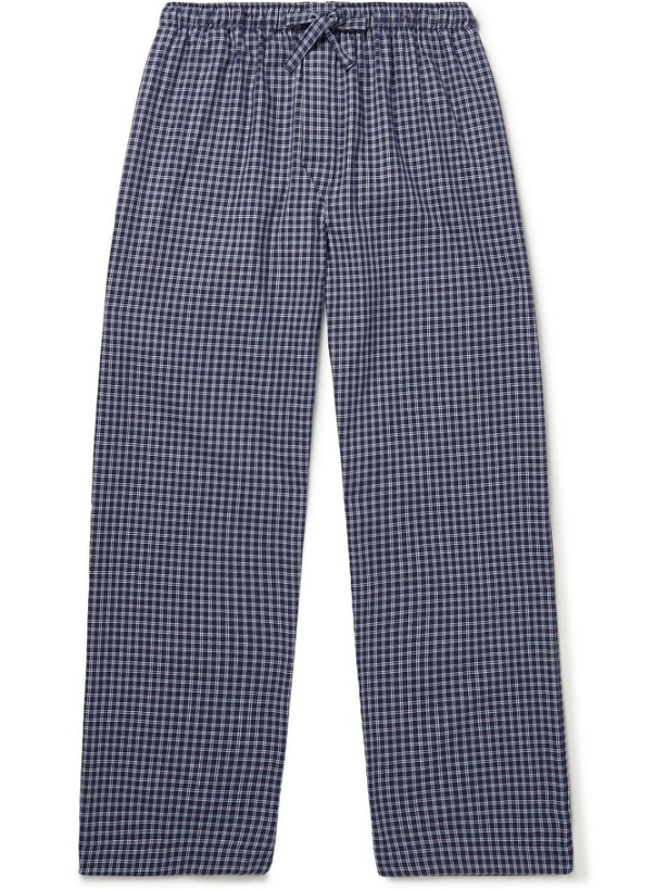 Photo: DEREK ROSE - Braemar Checked Cotton-Flannel Pyjama Trousers - Blue