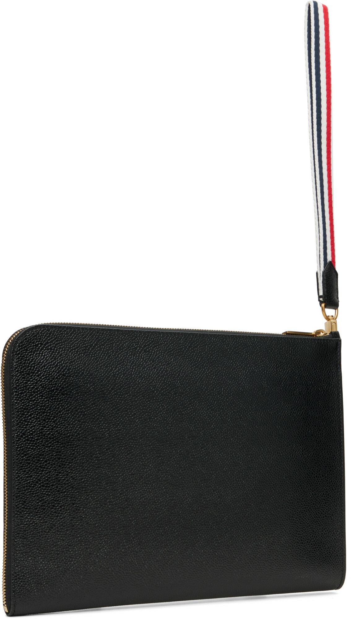 Thom Browne Black Pebble Grained Pouch