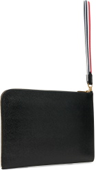 Thom Browne Black Pebble Grained Pouch
