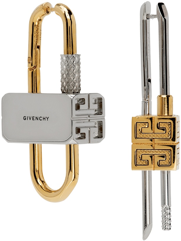 Photo: Givenchy Silver & Gold Lock Earrings