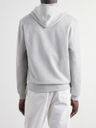 AMI PARIS - Logo-Embroidered Cotton-Jersey Zip-Up Hoodie - Gray
