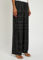 Toteme Logo-embroidered Silk-satin Trousers Black