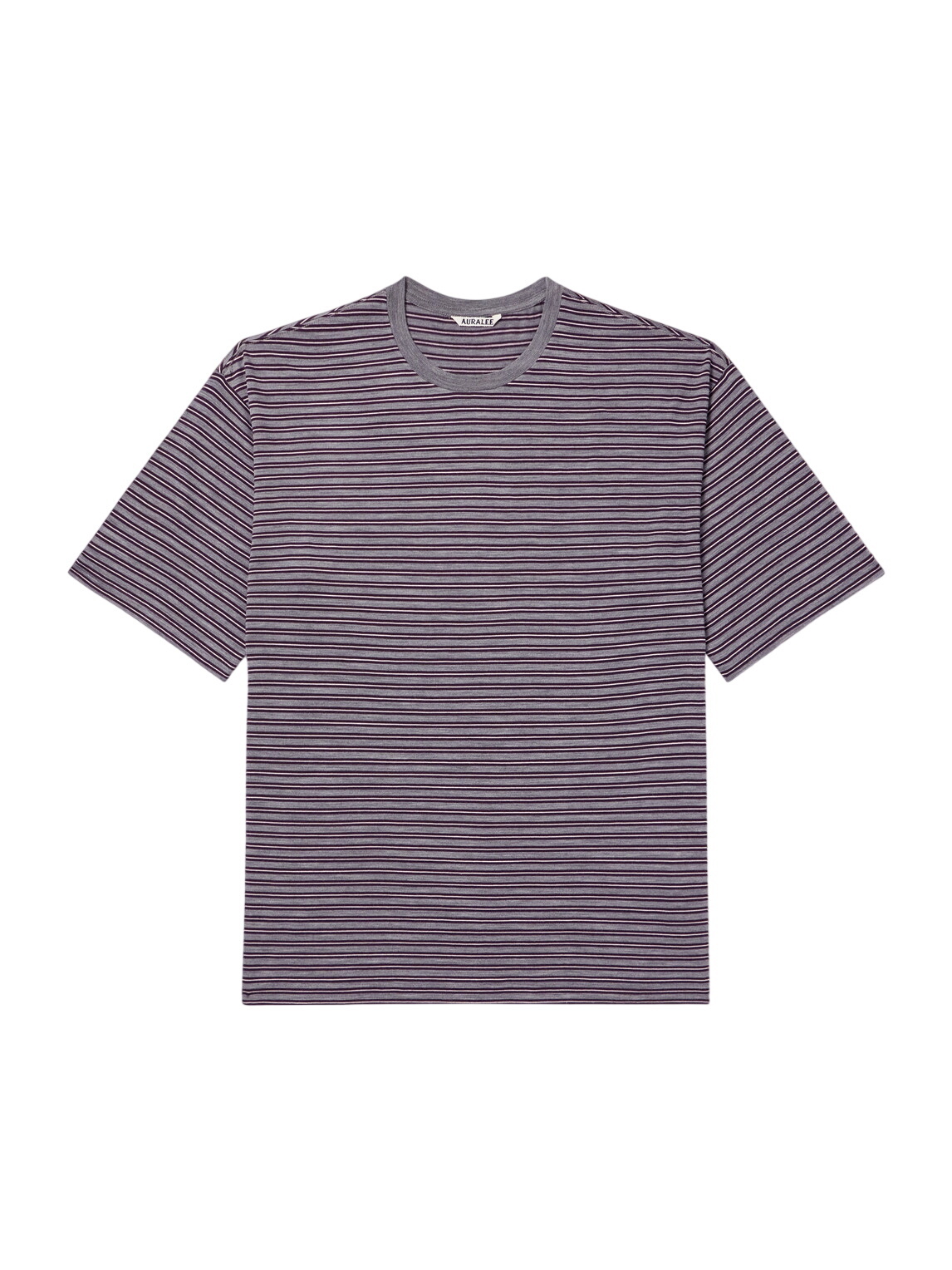 Auralee Men's Hard Twist T-Shirt in Light Green Border Auralee