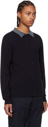 Paul Smith Navy Contrast Collar Cardigan