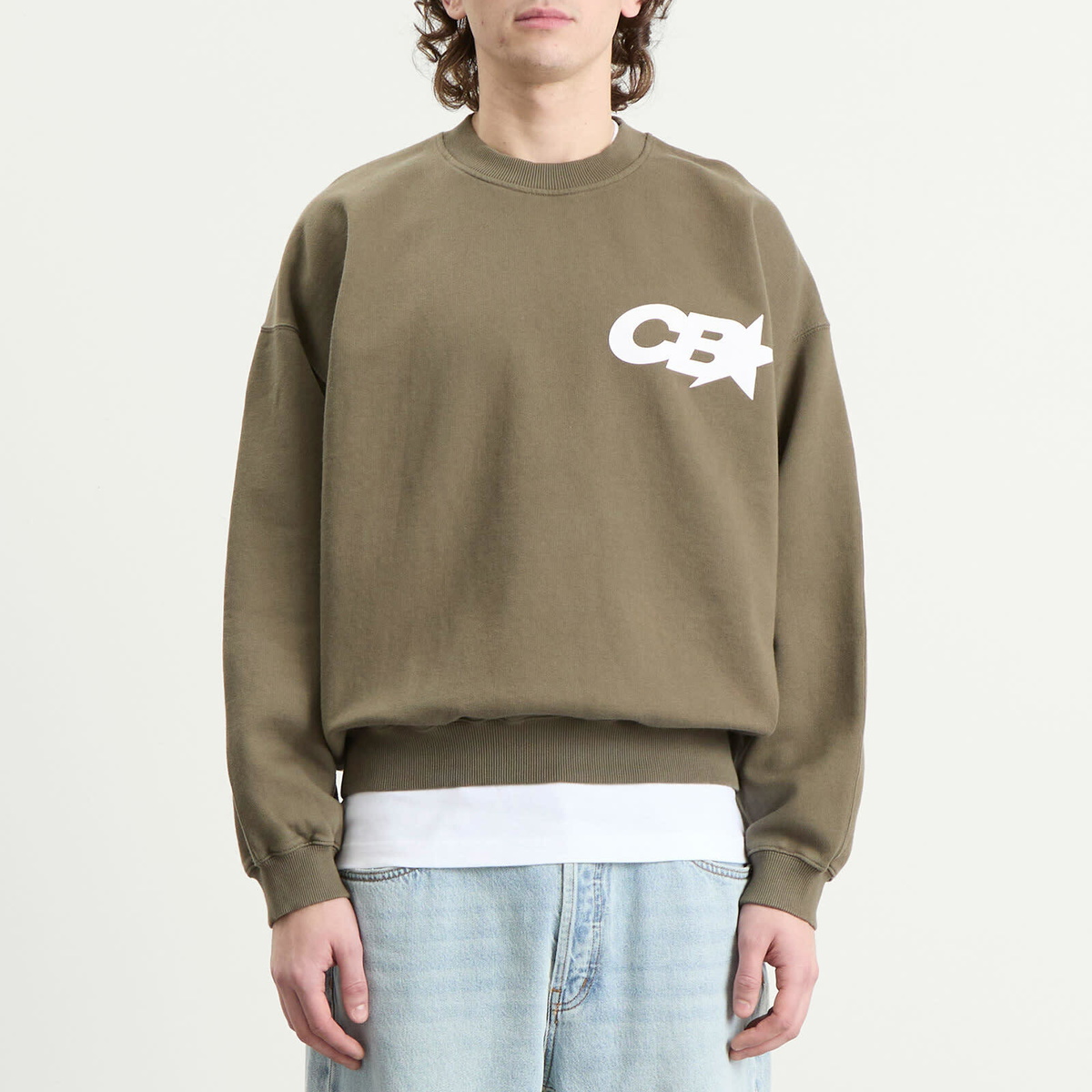 Cole Buxton Men's CB Star Racing Sweatshirt in Khaki