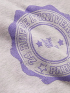 SAINT LAURENT - Logo-Print Cotton-Jersey Sweatshirt - Purple