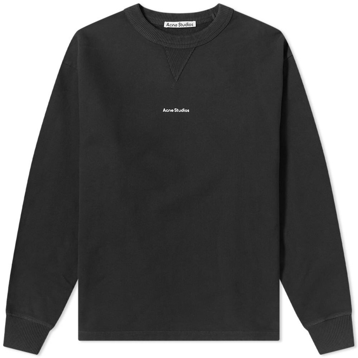 Photo: Acne Studios Men's Fin Stamp Crew Sweat in Black