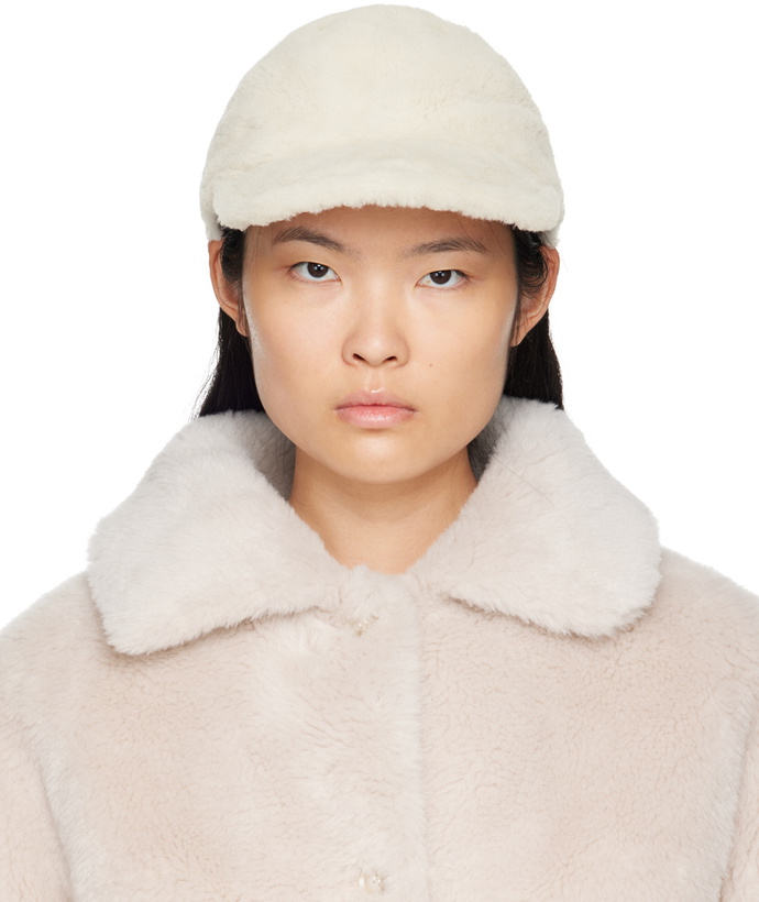 Yves Salomon Brown Curly Shearling Cap Yves Salomon display picture 2