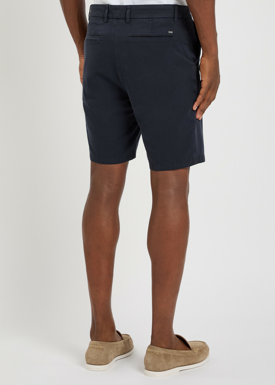 Boss Kane Stretch-cotton Shorts Dark Blue