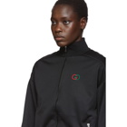 Gucci Black Pad Detail Zip-Up Sweatshirt